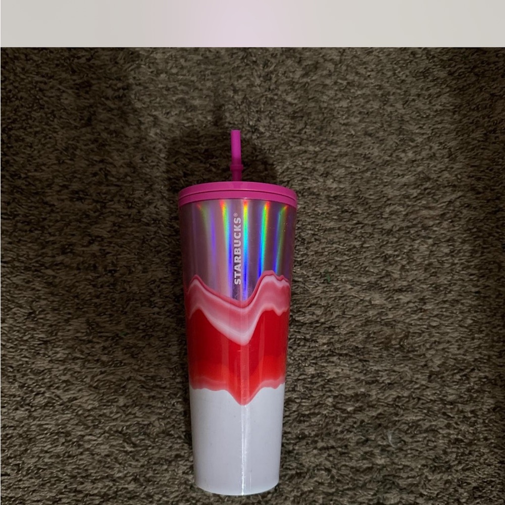Starbucks Iridescent Red and White Tumbler